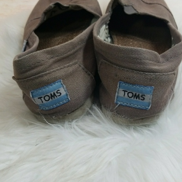 Toms slip on flats gray boat shoes canvas size 6.5 - Picture 5 of 6